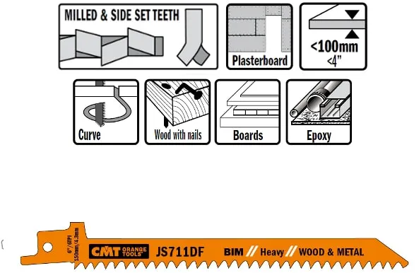 Pistosahanterä 150mm BIM Heavy