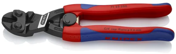 Knipex KNIPEX CoBolt® Kompakti pulttisakset, musta atramentoitu, ohuet monikomponenttikahvat 200 mm