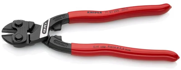 Knipex KNIPEX CoBolt® Kompakti pulttisakset musta atramentoitu, muovipäällysteinen 200 mm