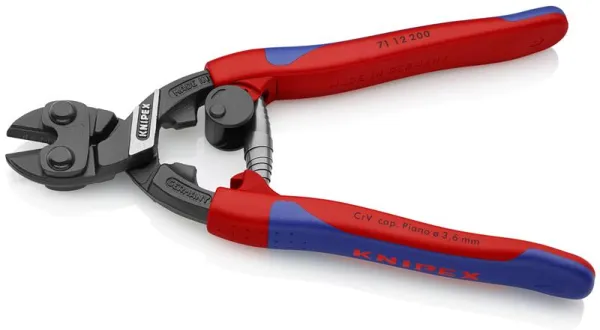Knipex CoBolt® Kompakti pulttisakset, musta atramentoitu, kapea monikomponenttikahva 200 mm