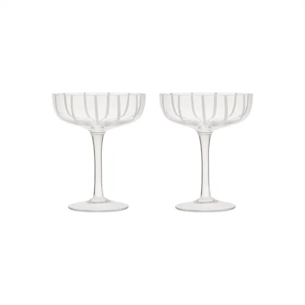 OYOY LIVING Mizu Coupe-lasi - 2 kpl - Kirkas lasi