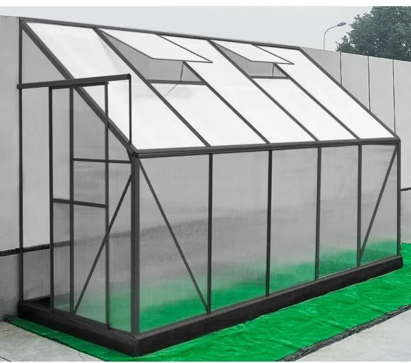 Seinäkasvihuone poly musta 132x313x227cm