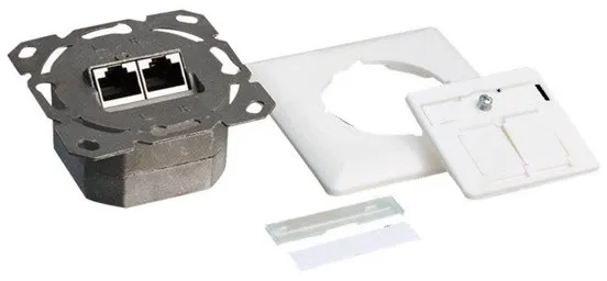 LogiLink Cat.6A seinäpistorasia 2 x RJ45 suojattu signaalinvalkoinen